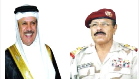 اللواء علي محسن يستقبل الزياني وسفراء السعودية وعمان والامارات