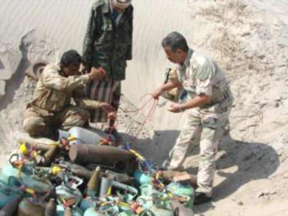 تفجير 1518 لغماً وقذيفة من مخلفات القاعدة في أبين