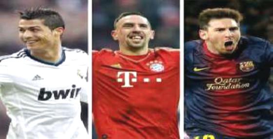 ريبيري مع ميسي ورونالدو ضمن المرشحين لأفضل لاعب في العالم
