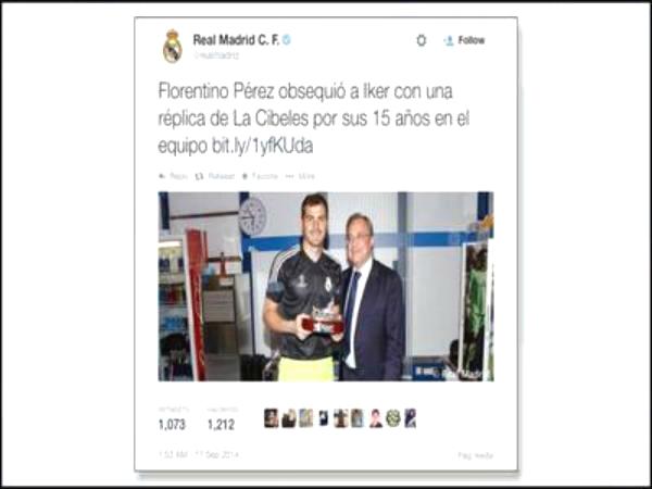 رئيس ريال مدريد يفاجئ كاسياس بهدية في حجرات الملابس