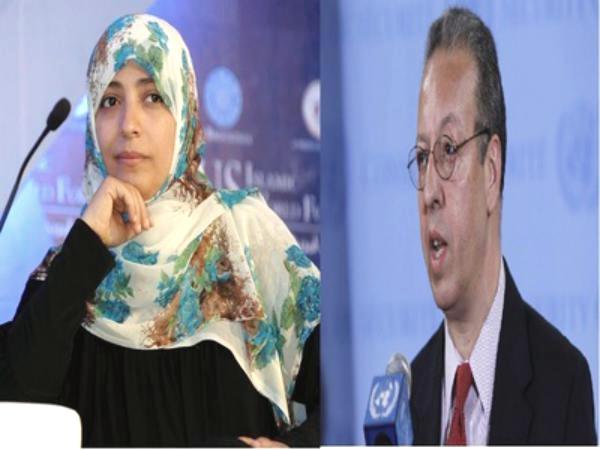 توكل كرمان: بنعمر يشرعن انقلاب الحوثيين في اليمن