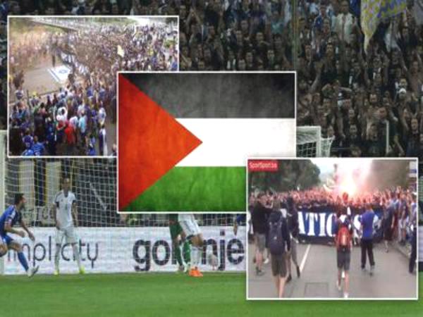 جماهير البوسنة تهتف لفلسطين وتدوس العلم الإسرائيلي (صور)