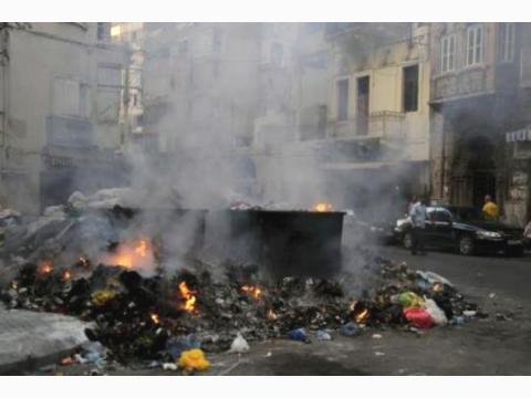 بيروت : احتجاجات بسبب ازمة جمع القمامة