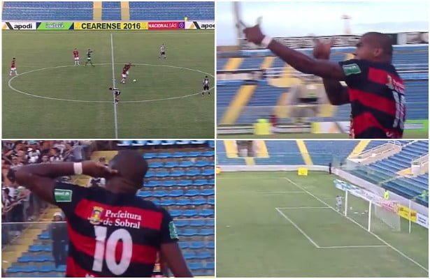 بالفيديو.. لاعب برازيلي يسجل هدفا خرافيا من ركلة البداية !