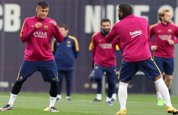 نيمار يتحول  إلى ملاكم في تدريبات برشلونة (فيديو)
