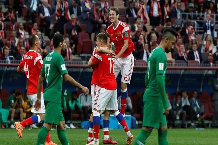 روسيا تمطر شباك السعودية بخمسة أهداف في افتتاح كأس العالم.. فيديو