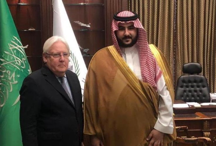 غريفيث يكشف تفاصيل لقاء مع خالد بن سلمان بشأن المستجدات اليمنية