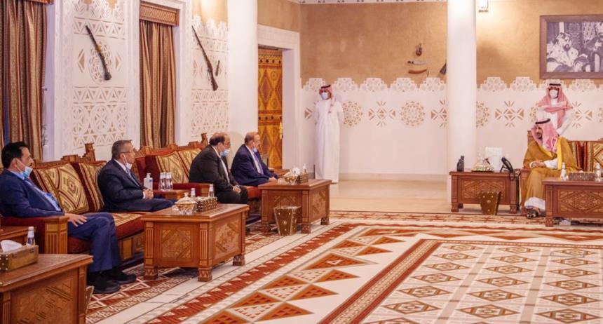 تفاصيل لقاء البركاني والهيئة الاستشارية للرئيس مع خالد بن سلمان