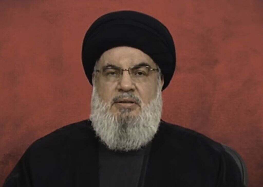 حسن نصر الله في خطاب عقب إعلان الحزب مهاجمة إسرائيل